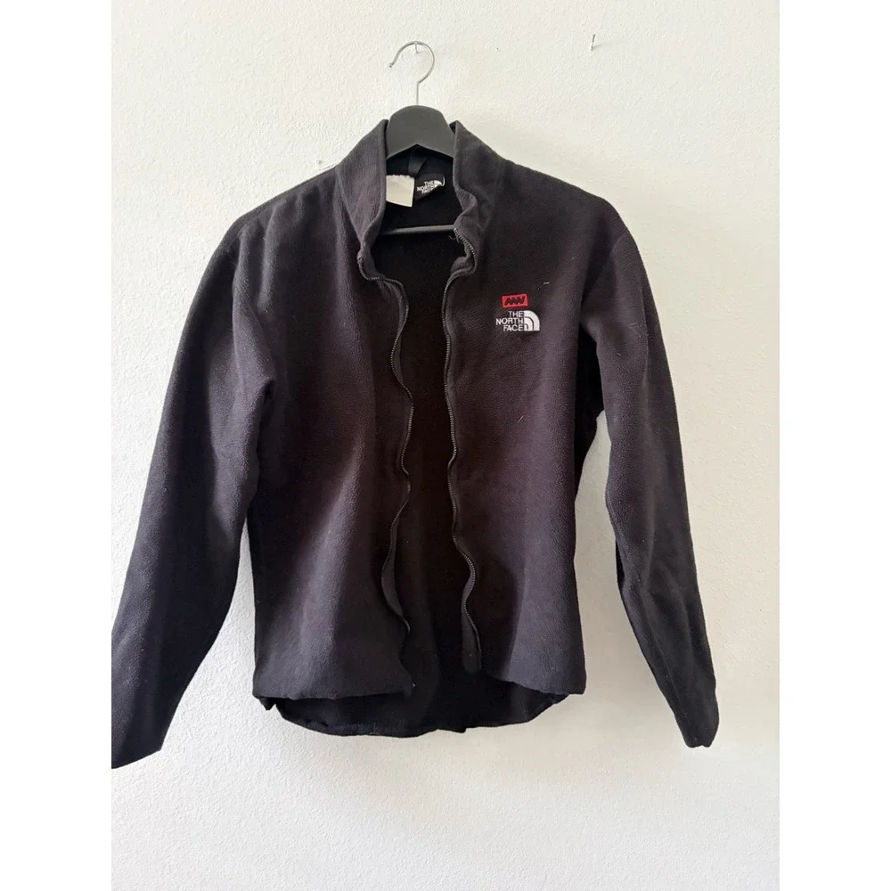 The North Face Men's Full Zip Black Fleece Jacket With MW Logo Patch Size Small